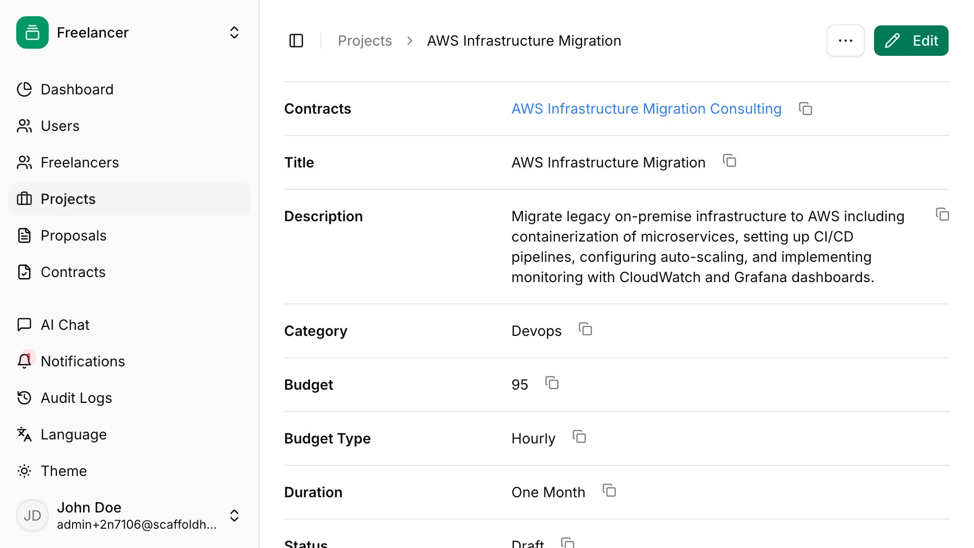 Freelancer marketplace demo