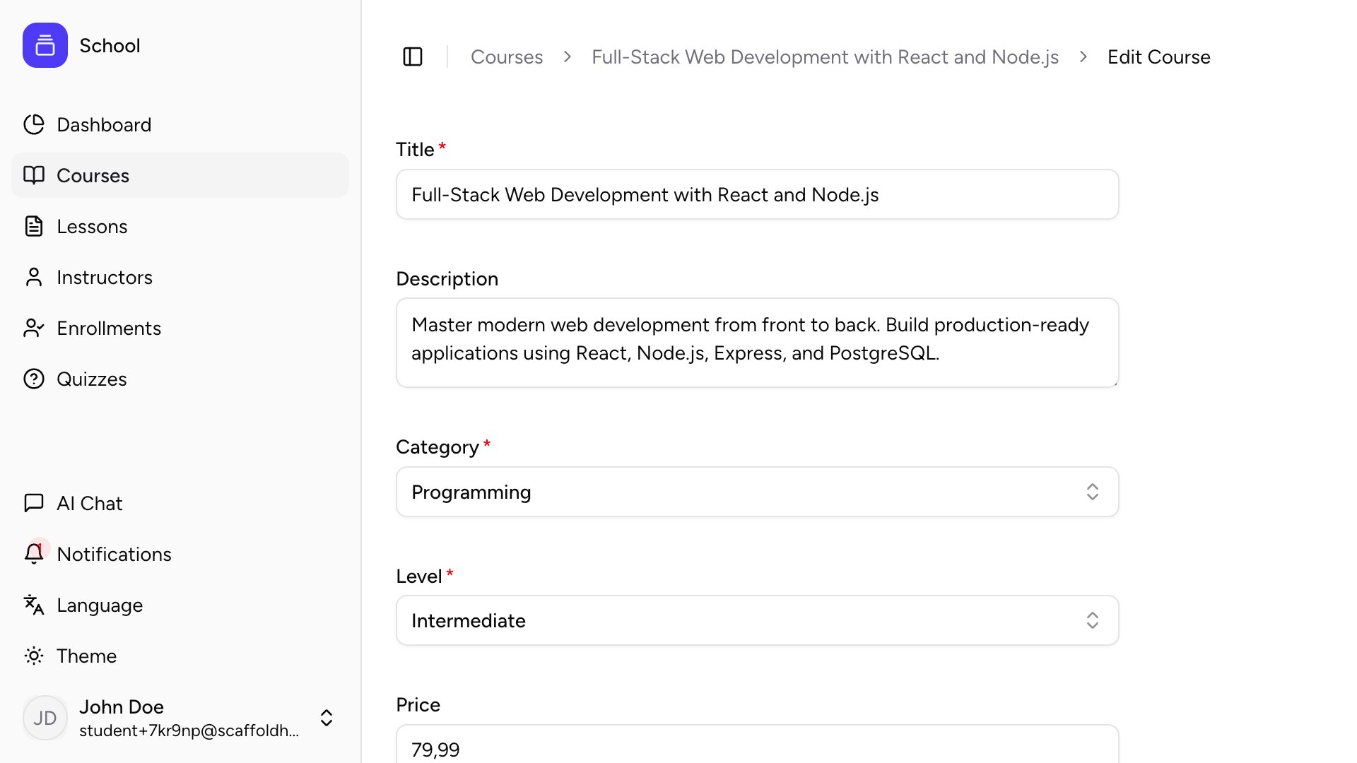 Online learning demo